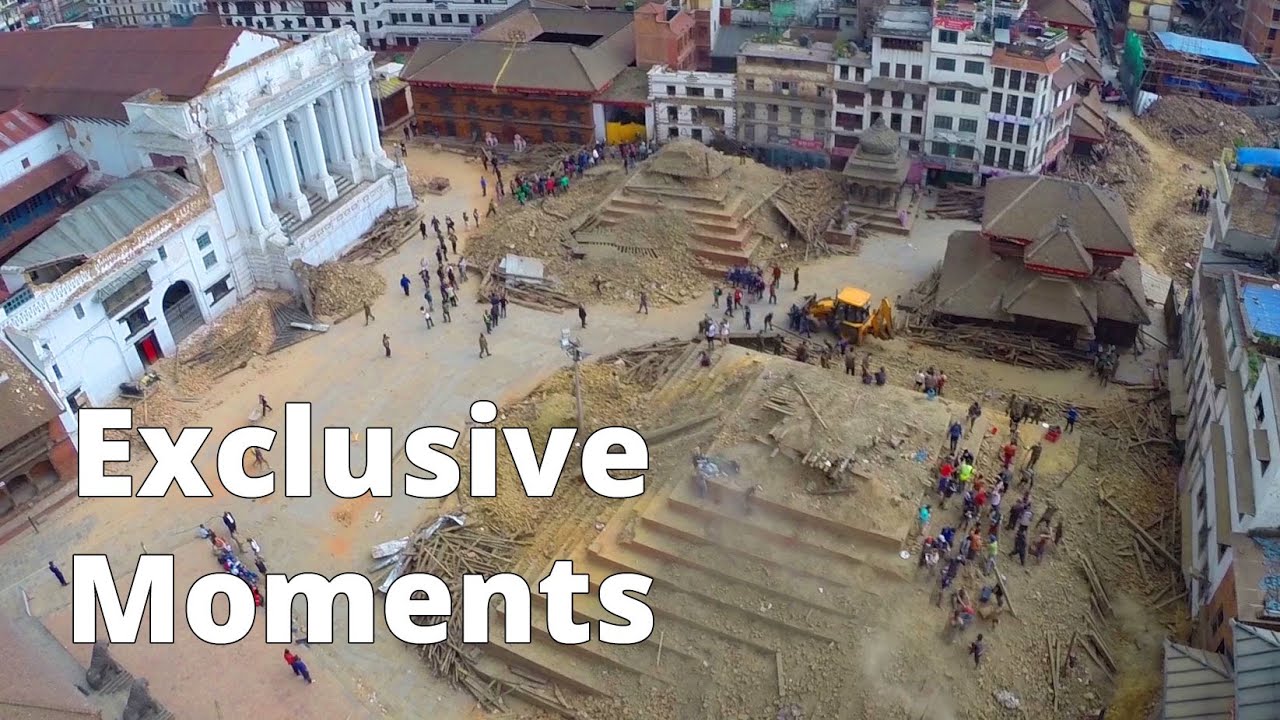 Nepal Earthquake devastation aerial video from drone around Kathmandu Valley