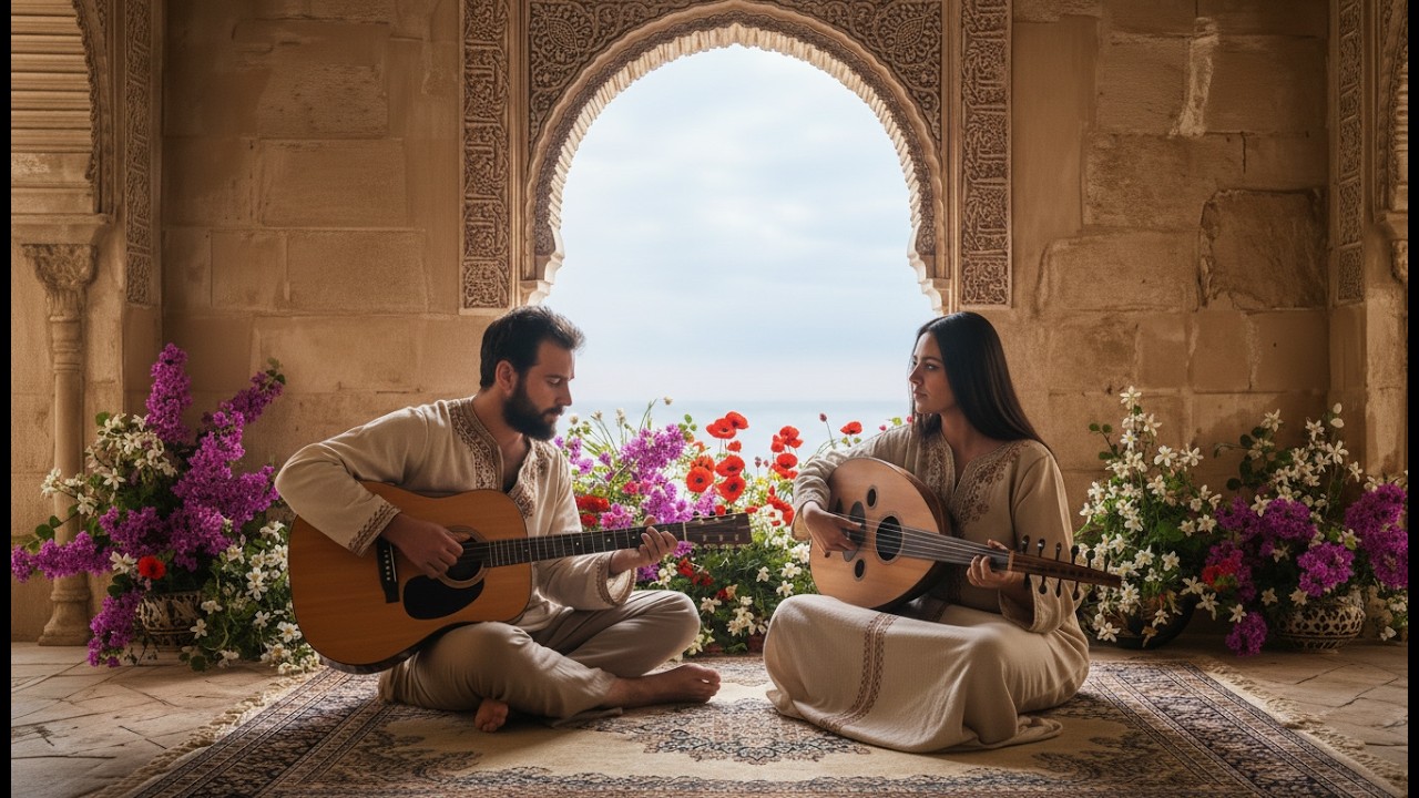 Calm by the Andalusian Coast  Instrumental Arabic Oud & Spanish Guitar