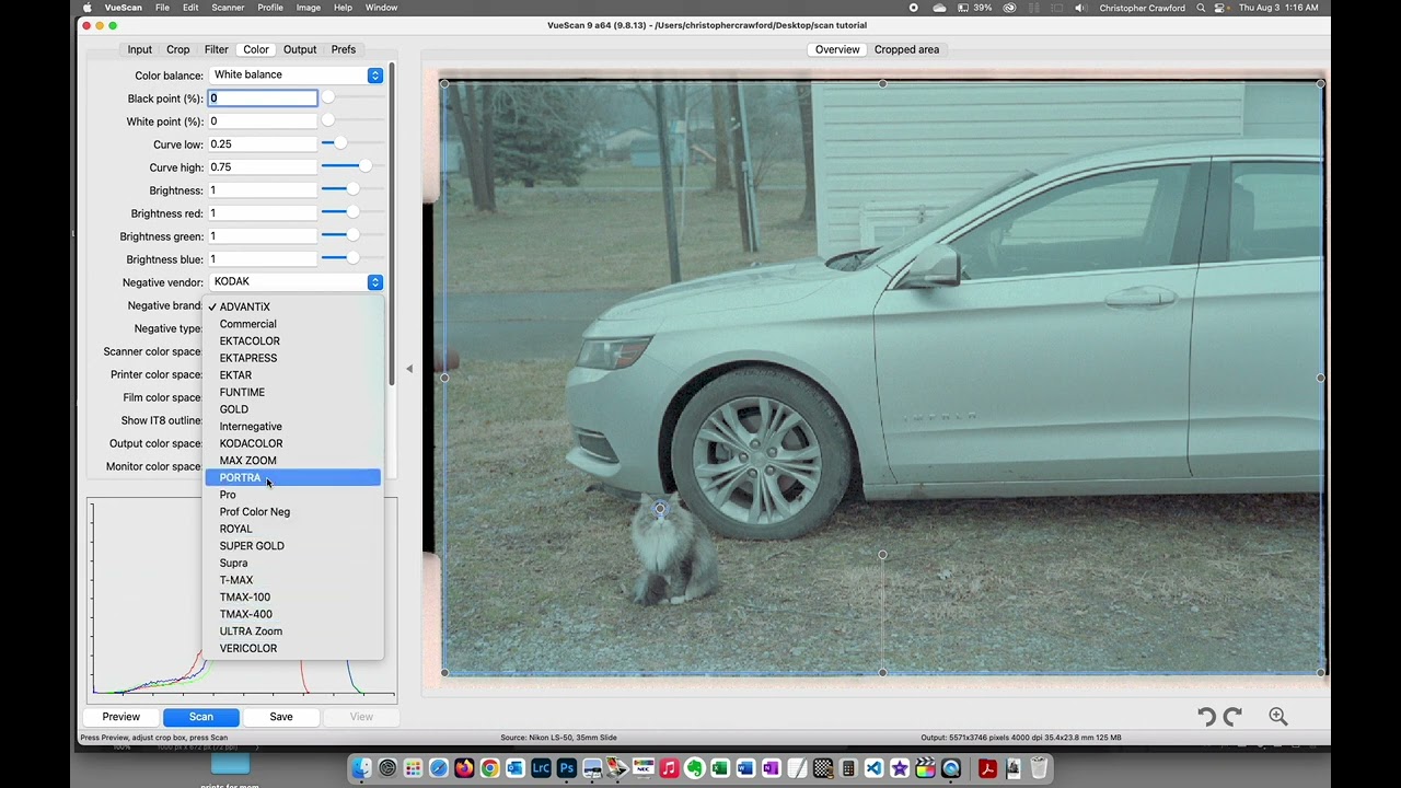 Scanning Color Negatives With Vuescan