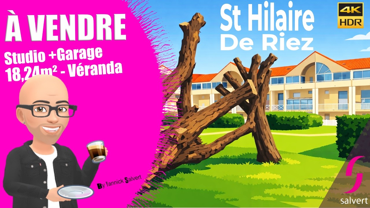 Studio meublé à la Corniche d'Or - 22,73m² avec véranda, terrasse et Garage - ST HILAIRE DE RIEZ