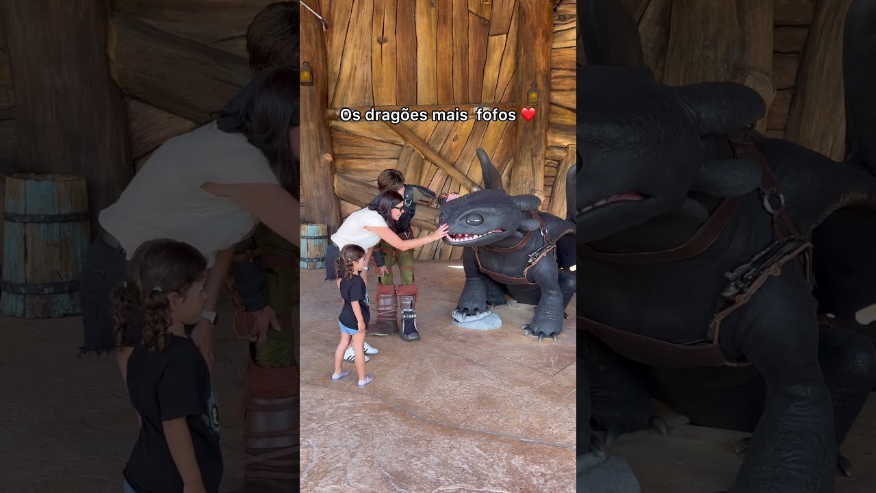 Eles são lindos né? Fica na área de Como Treinar o seu dragão no Epic Universe