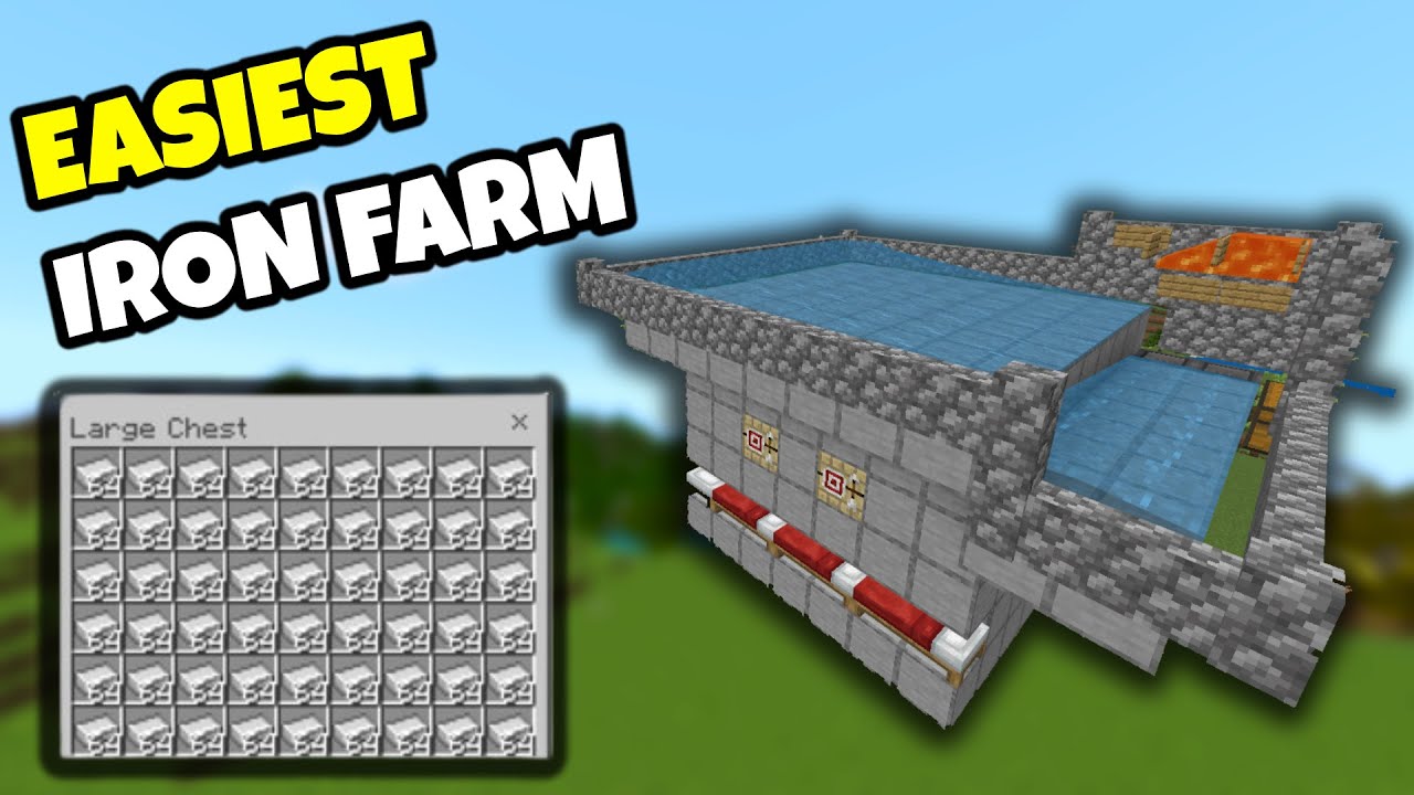 Easiest IRON FARM Tutorial Minecraft Bedrock 1.21!