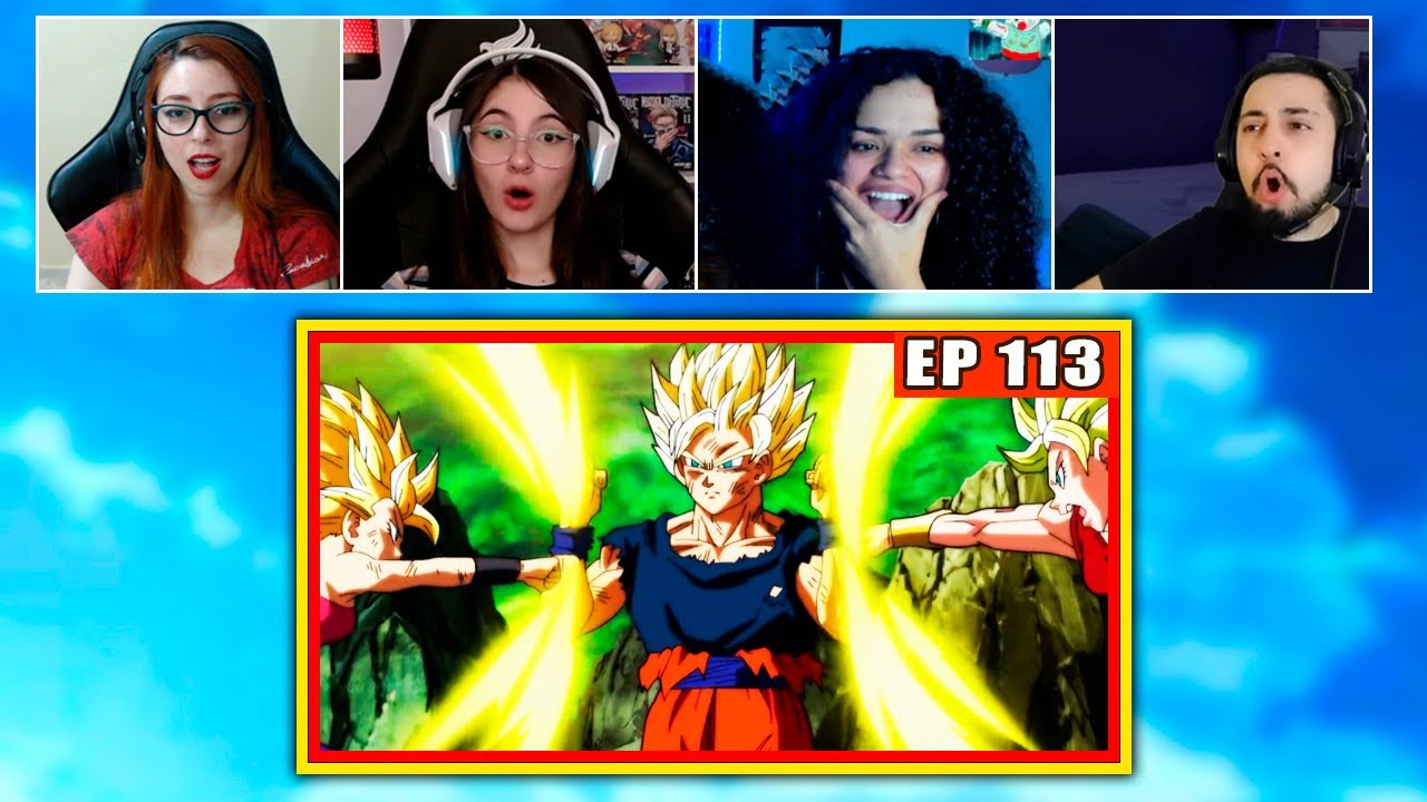 Goku vs Kale e Caulifla | 4 Pessoas Reagindo | Dragon Ball SUPER - EP 113