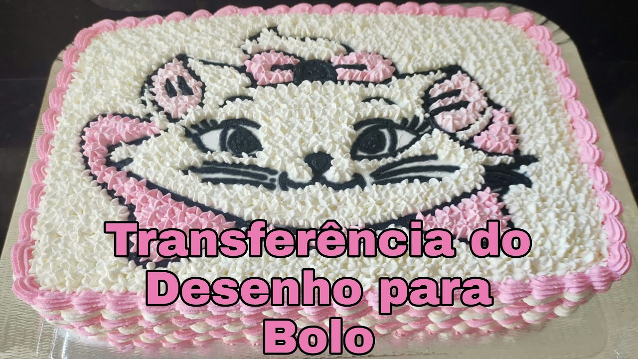 Transferência do desenho para Bolo como fazer!! Meu primeiro Bolo desenhado | Bolo  Gata Marie ❤️