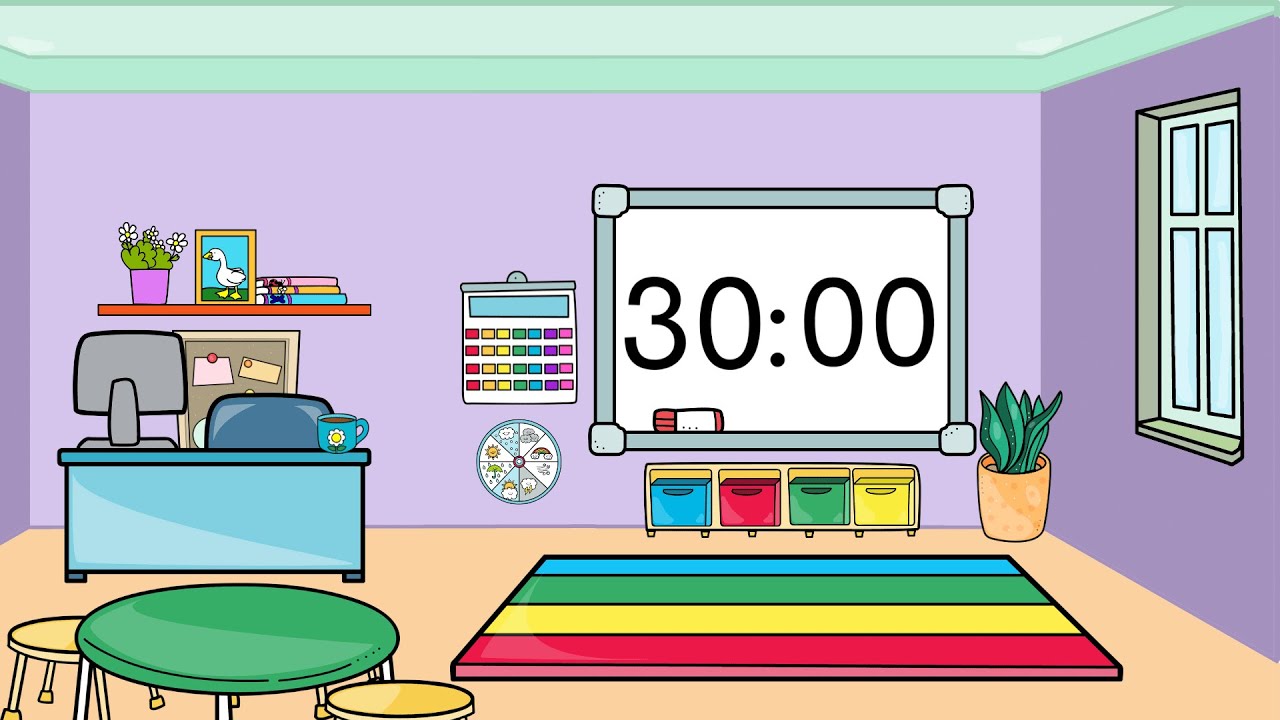 Classroom 30 Minute Timer + 2 Minute Clean Up Timer