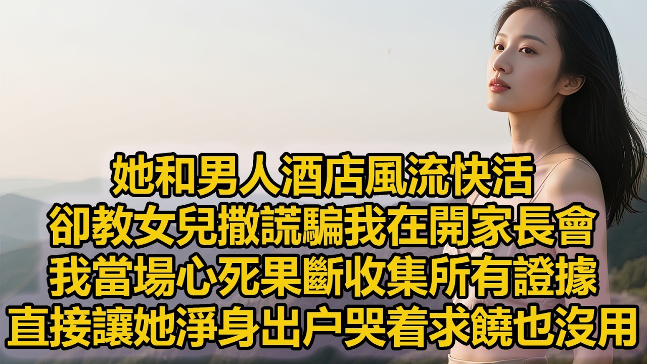 她和男人酒店風流快活，卻教女兒撒謊騙我在開家長會，我當場心死果斷收集所有證據，直接讓她淨身出户哭着求饒也沒用