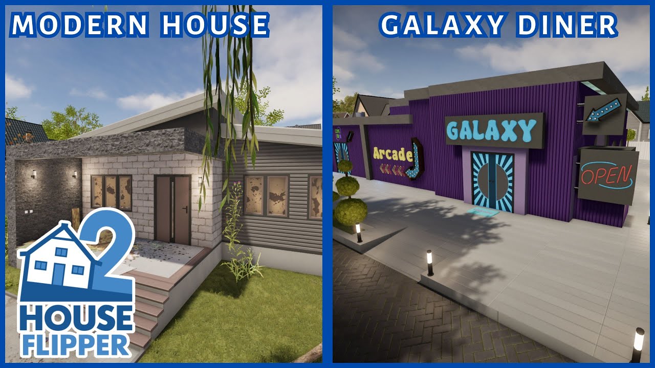 Modern House & Galaxy Diner | House Flipper 2 (custom job), (community content)