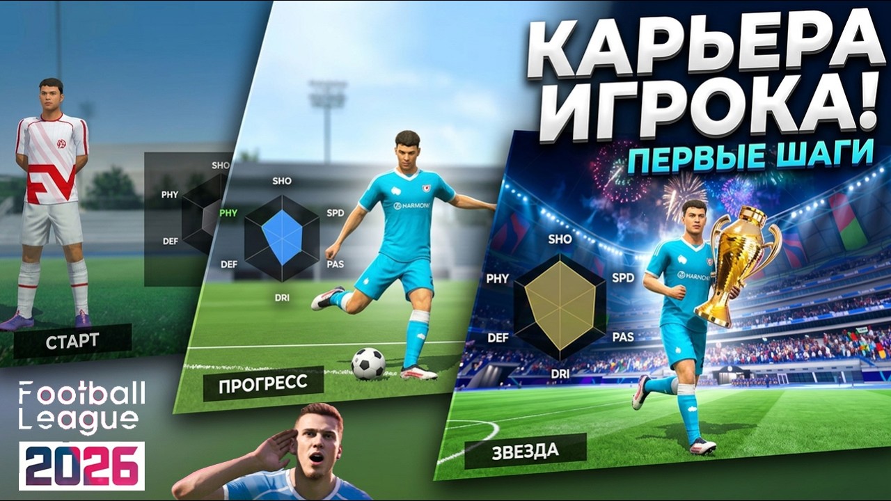 FOOTBALL LEAGUE 2026 КАРЬЕРА ИГРОКА ПЕРВЫЕ ШАГИ В БОЛЬШОЙ ФУТБОЛ