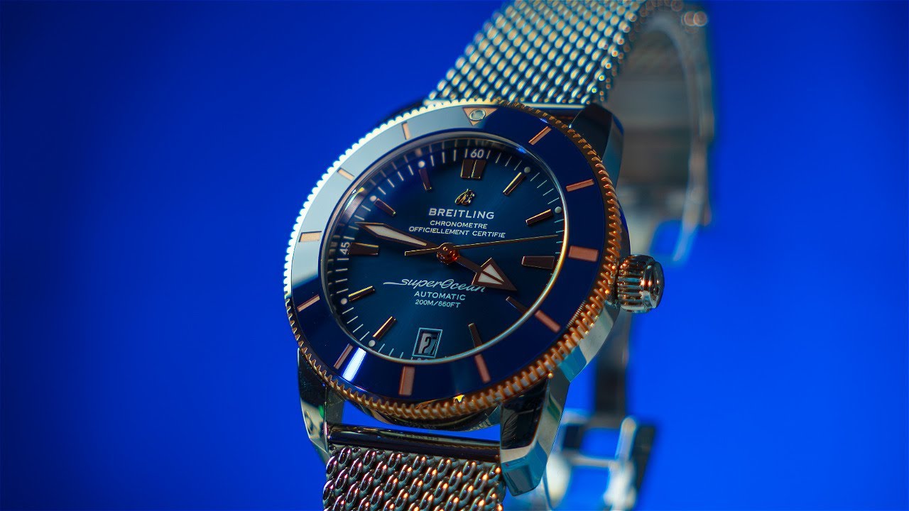 Breitling Superocean Heritage B20: A Stunning 18k Rose Gold and Blue Two-Tone Luxury Dive Watch
