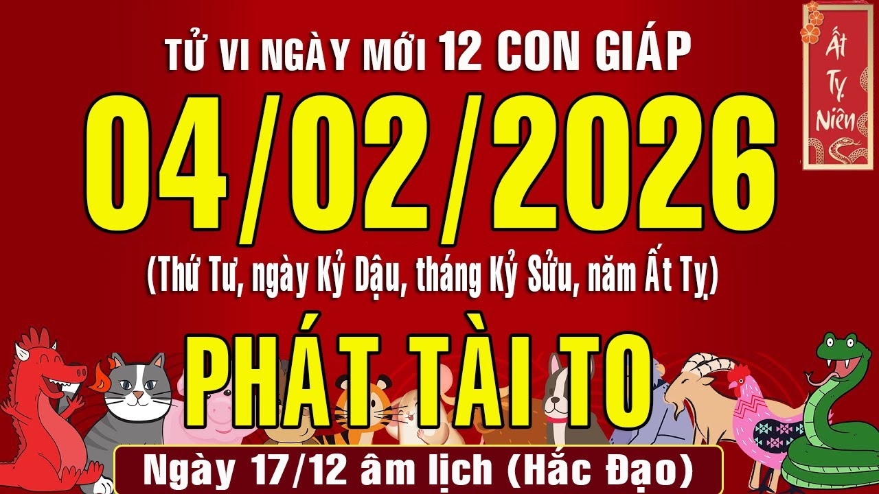 Tử vi ngày mới, Thứ Tư (4/2/2026) của 12 con giáp, chuẩn xác #tuvingay #doanvanbau
