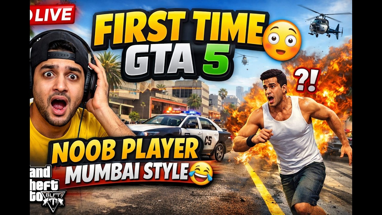 🔴 LIVE | First Time GTA 5 😳 Noob Player Mumbai Style 😂 #gta5 #gtalive