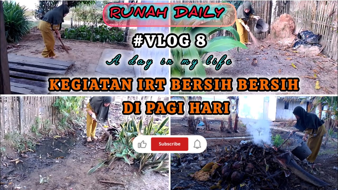 #VLOG8 Kegiatan Ibu Rumah Tangga Nyapu Pekarangan Lanjut Bersihkan Kaca Di Depan Rumah || @Runah2026
