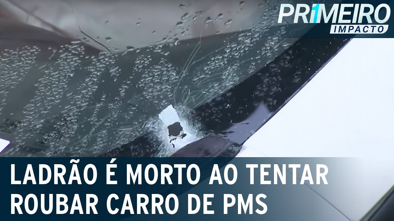 Bandido é morto ao tentar roubar carro de policiais | Primeiro Impacto (18/11/20)