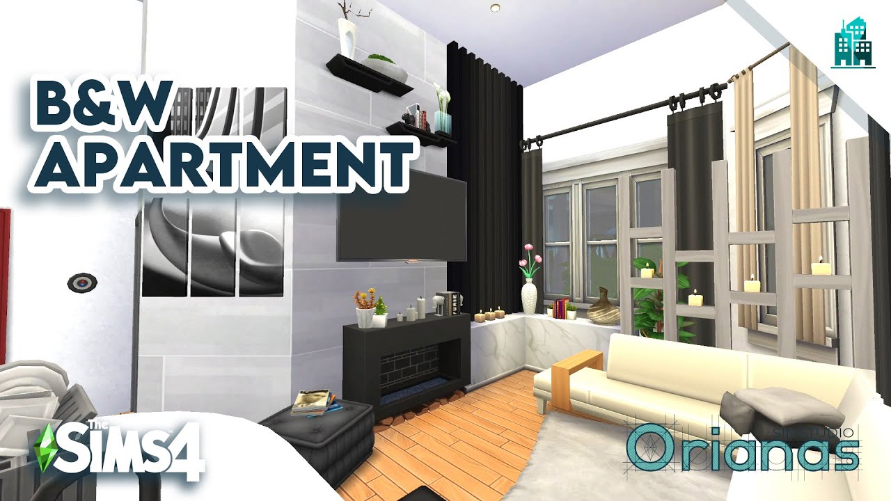 B&W Apartment - 2A Jasmine Suites| NO CC | Stop Motion Build | TS4 SIMS 4