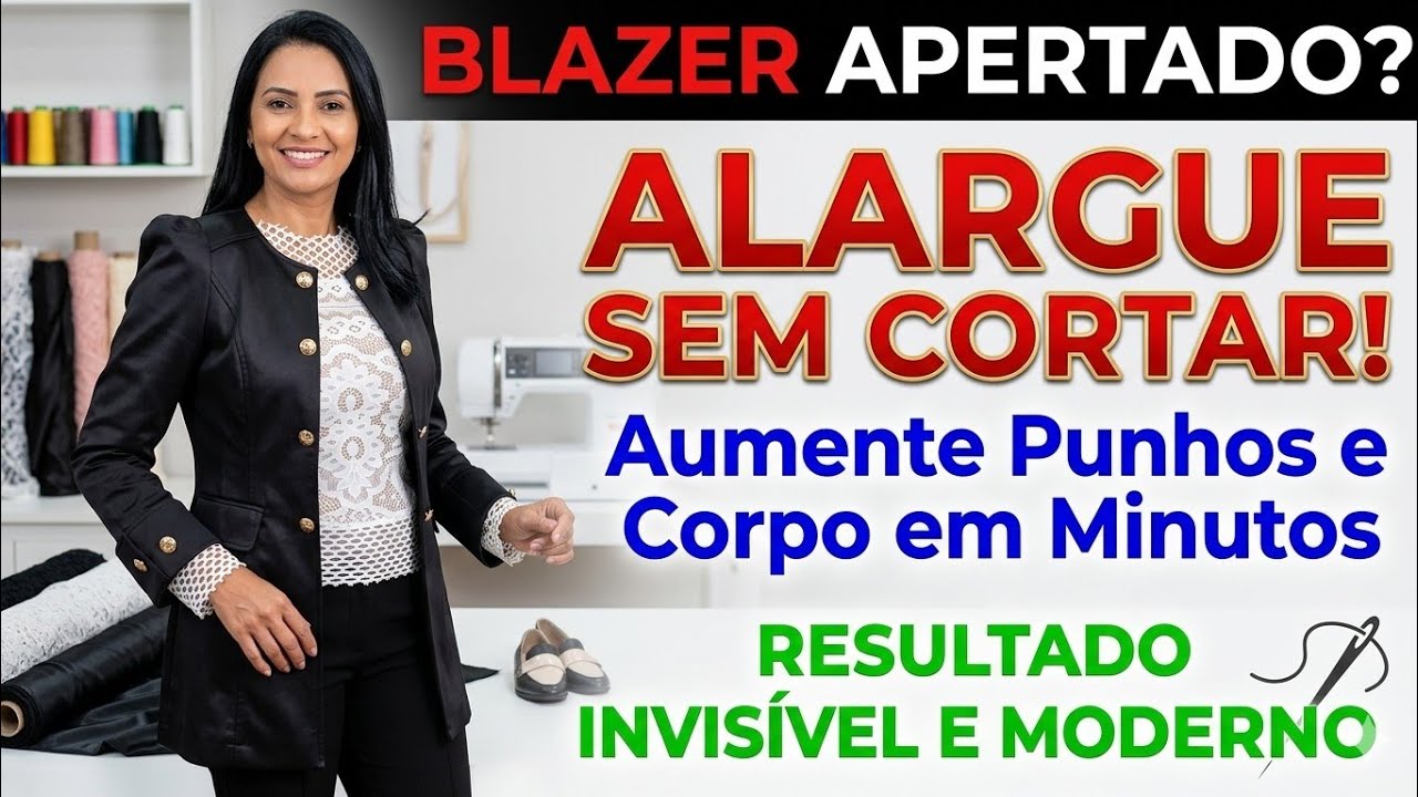 Como folgar blazer sem cortar Diy_Costura Passo a Passo Gisleide Novelo
