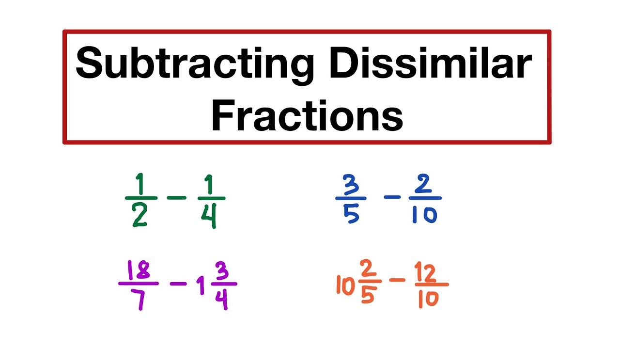 How to Subtract Dissimilar Fractions - Fractions | Civil Service Exam Reviewer