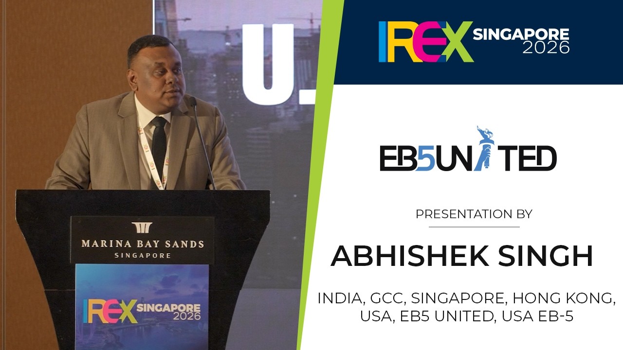 Презентация EB5 United, США, на выставке IREX 2026 в Сингапуре.