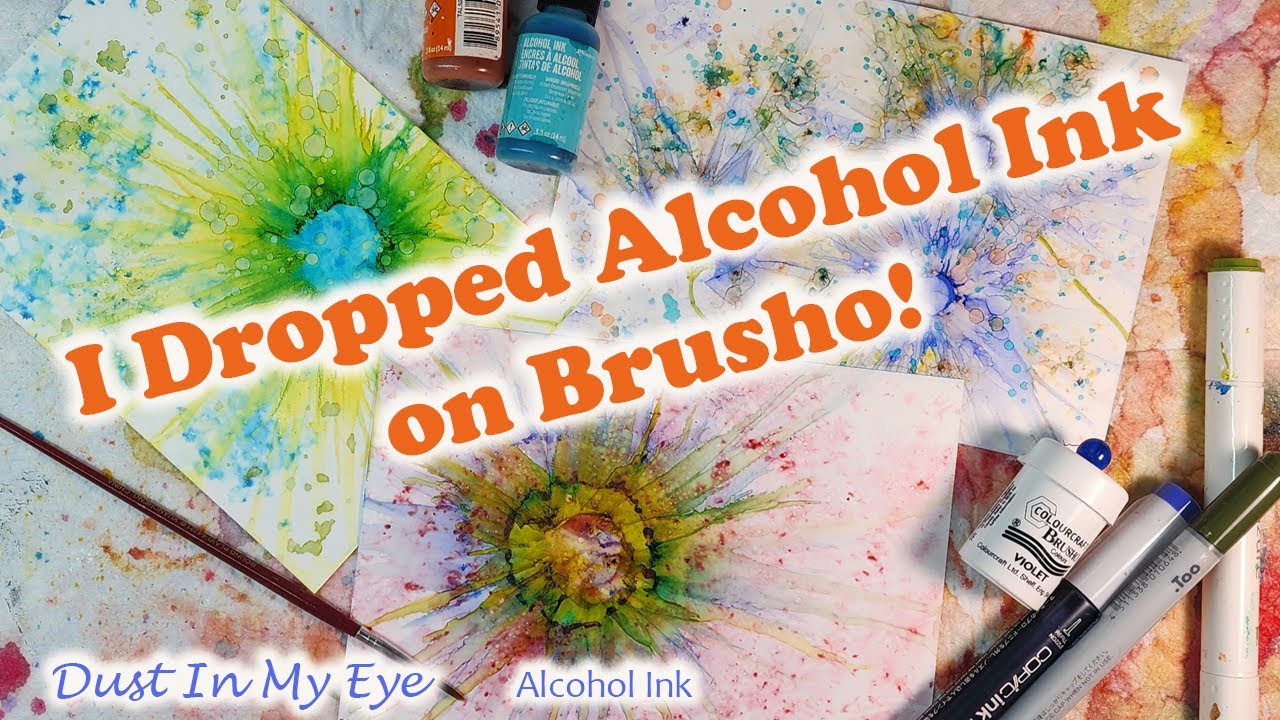 I Dropped Alcohol Ink on Brusho!