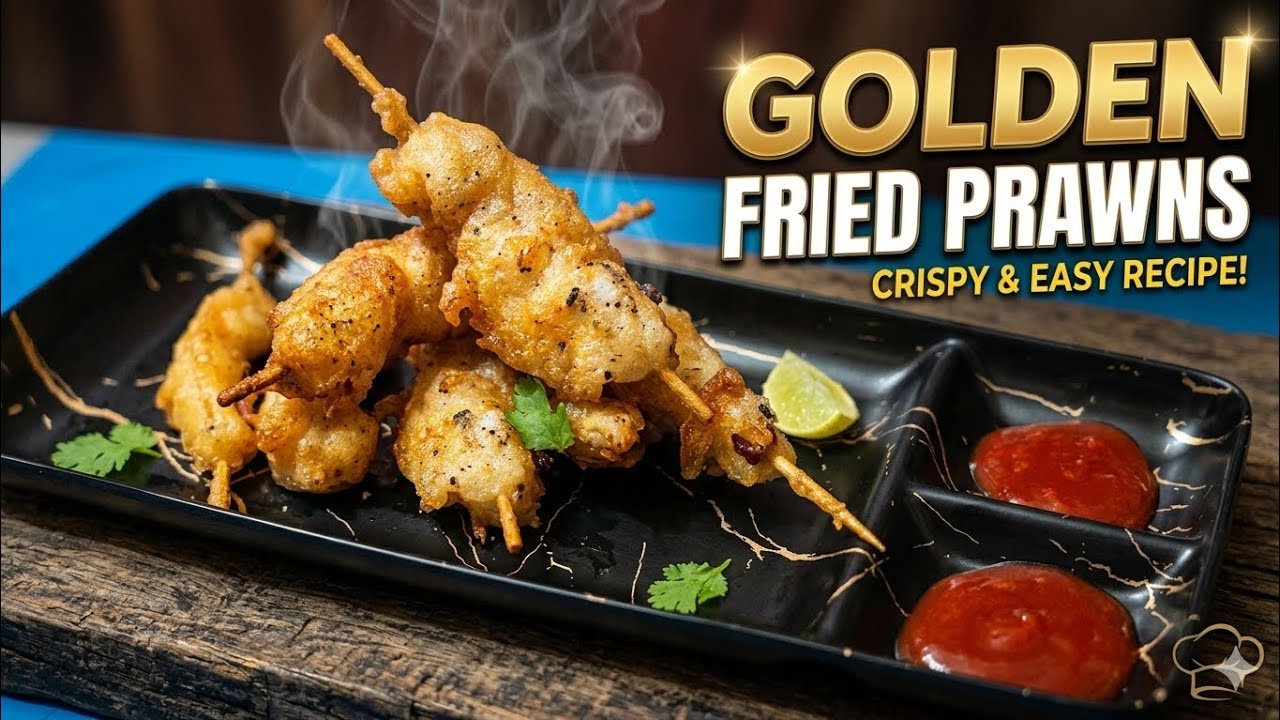 Crispy golden prawns in minutes! So crunchy and delicious 🦐🔥