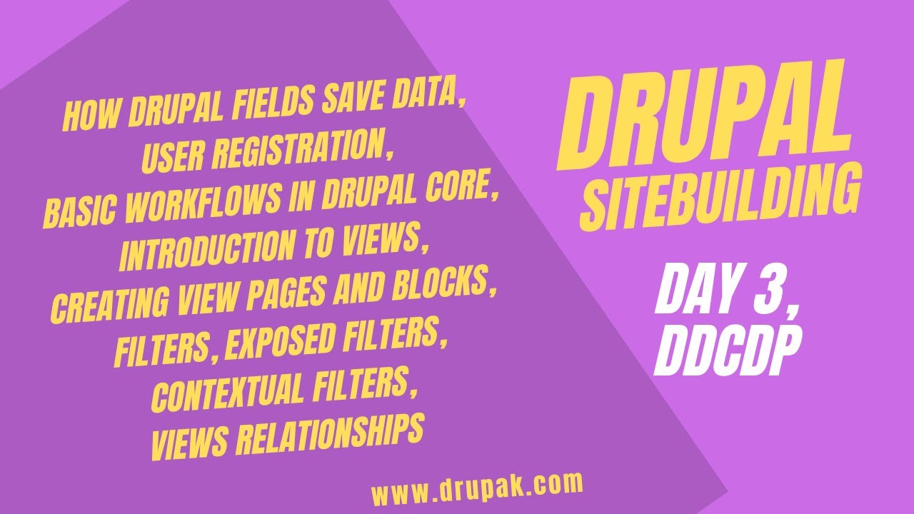 Drupal Day 3, User Registration, Views, Filters, Exposed Filters, Contextual Filters, Relationships