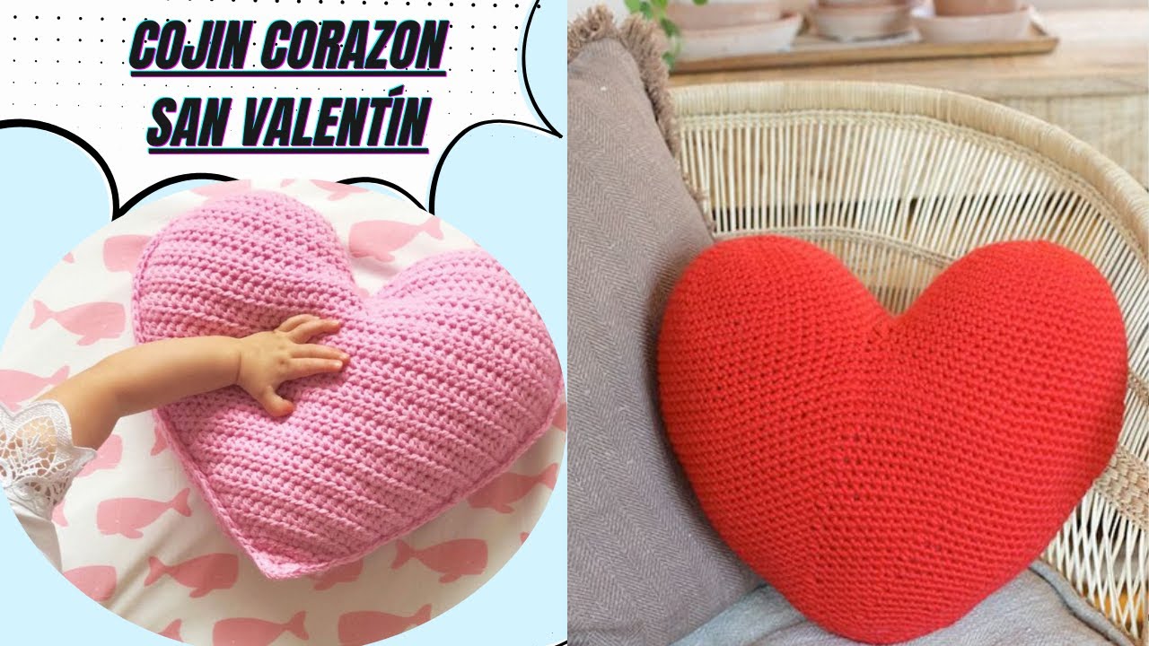 Cojin de Corazon a Crochet | How to crochet a HEART easy