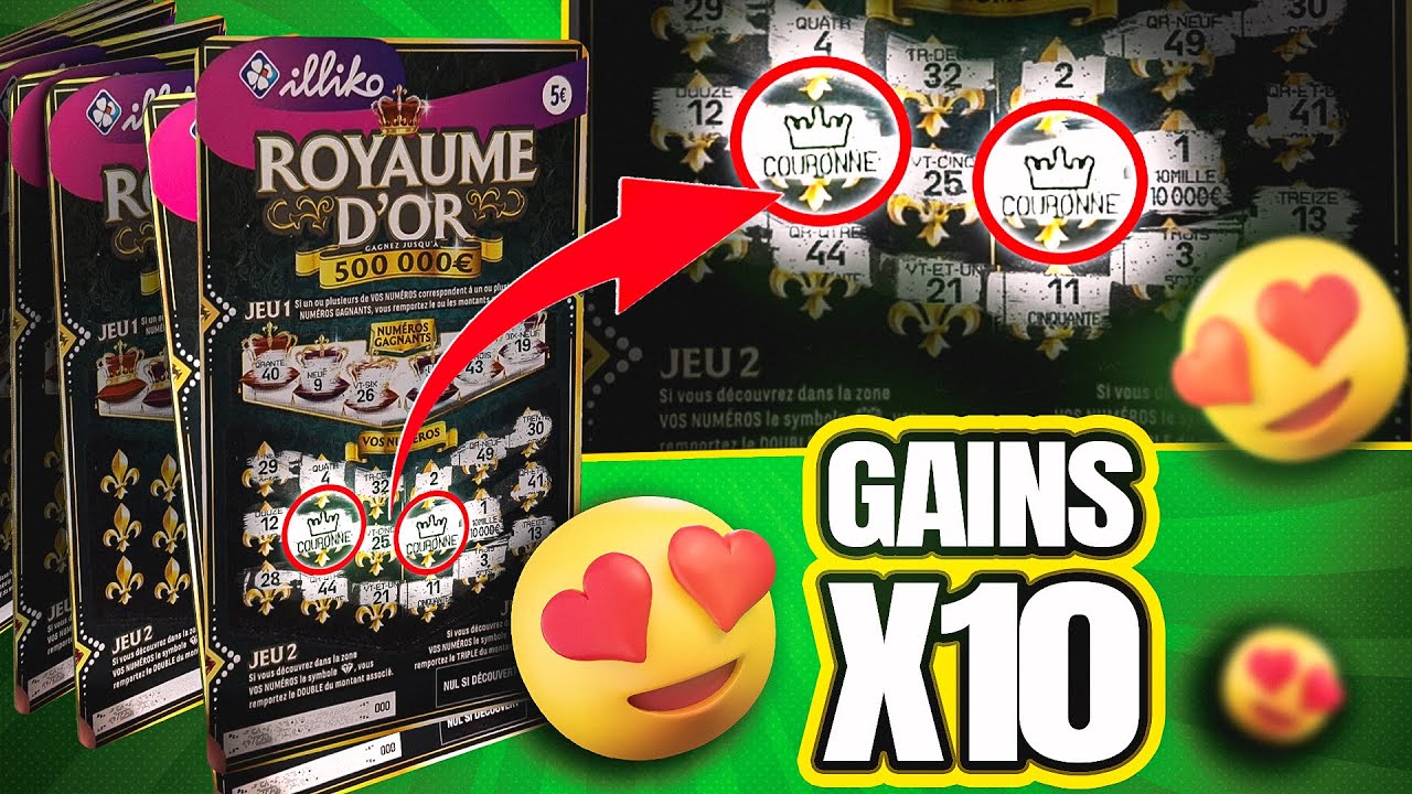 DES COURONNES ET DES DIAMANTS SUR CES  TICKETS ROYAUME D’OR 👑 (gros gains)