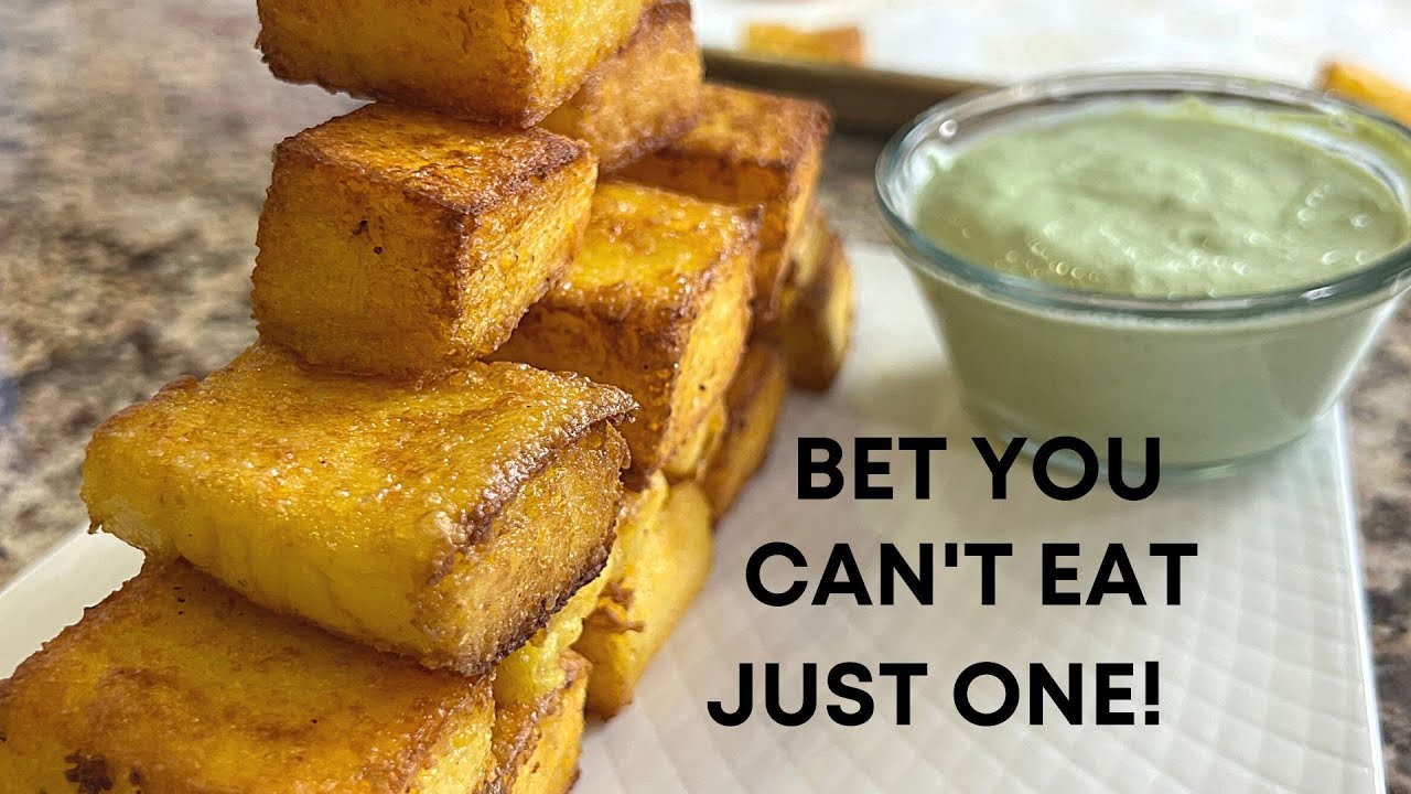 These Chunky Polenta Fries Are Crazy Good With a Creamy Cilantro Lime Sauce!