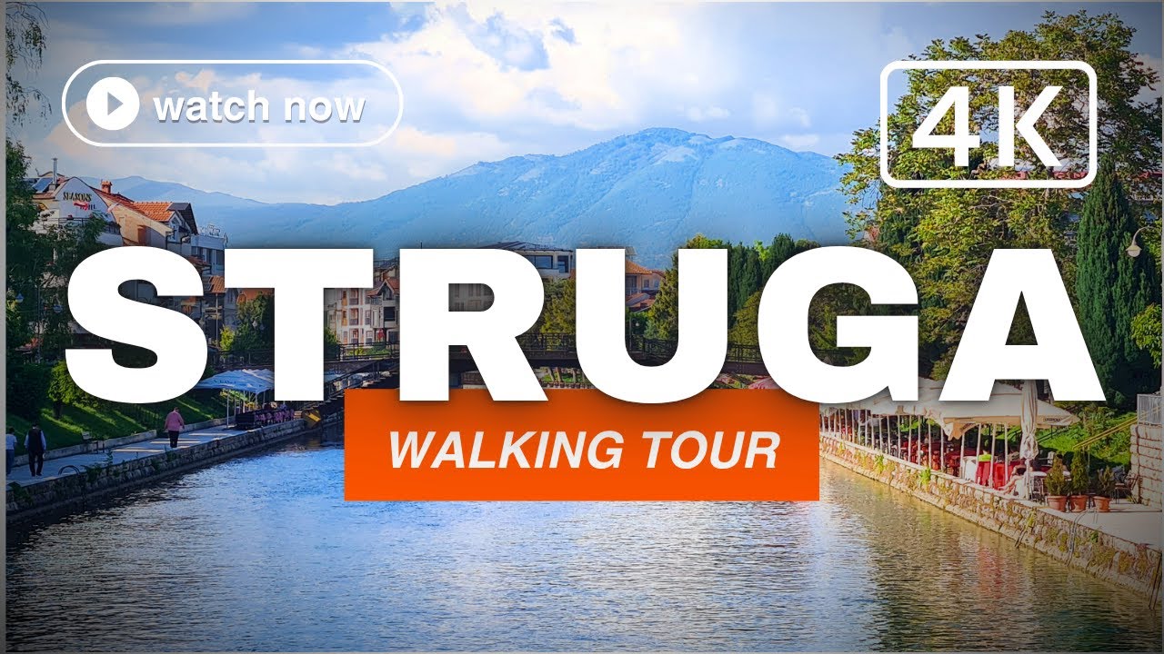 🌊 Struga Walking Tour 2025 [4K] | Korza Mile & Drini i Zi River | North Macedonia