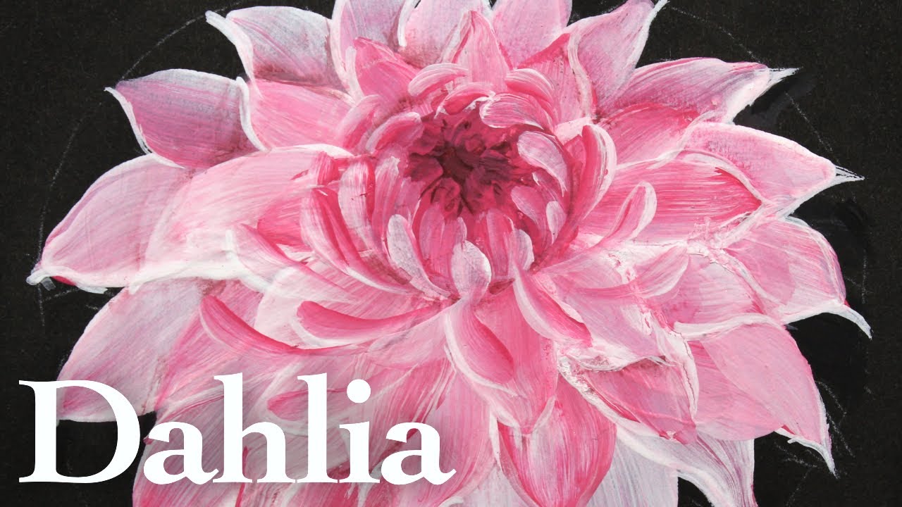 How to paint a dahlia in acrylics( in 3 minutes )