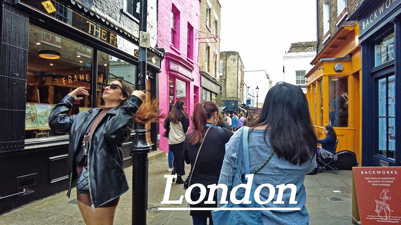 Afternoon walk in London,🕶️ Islington green and Camden Passage to King's cross,⛅4K