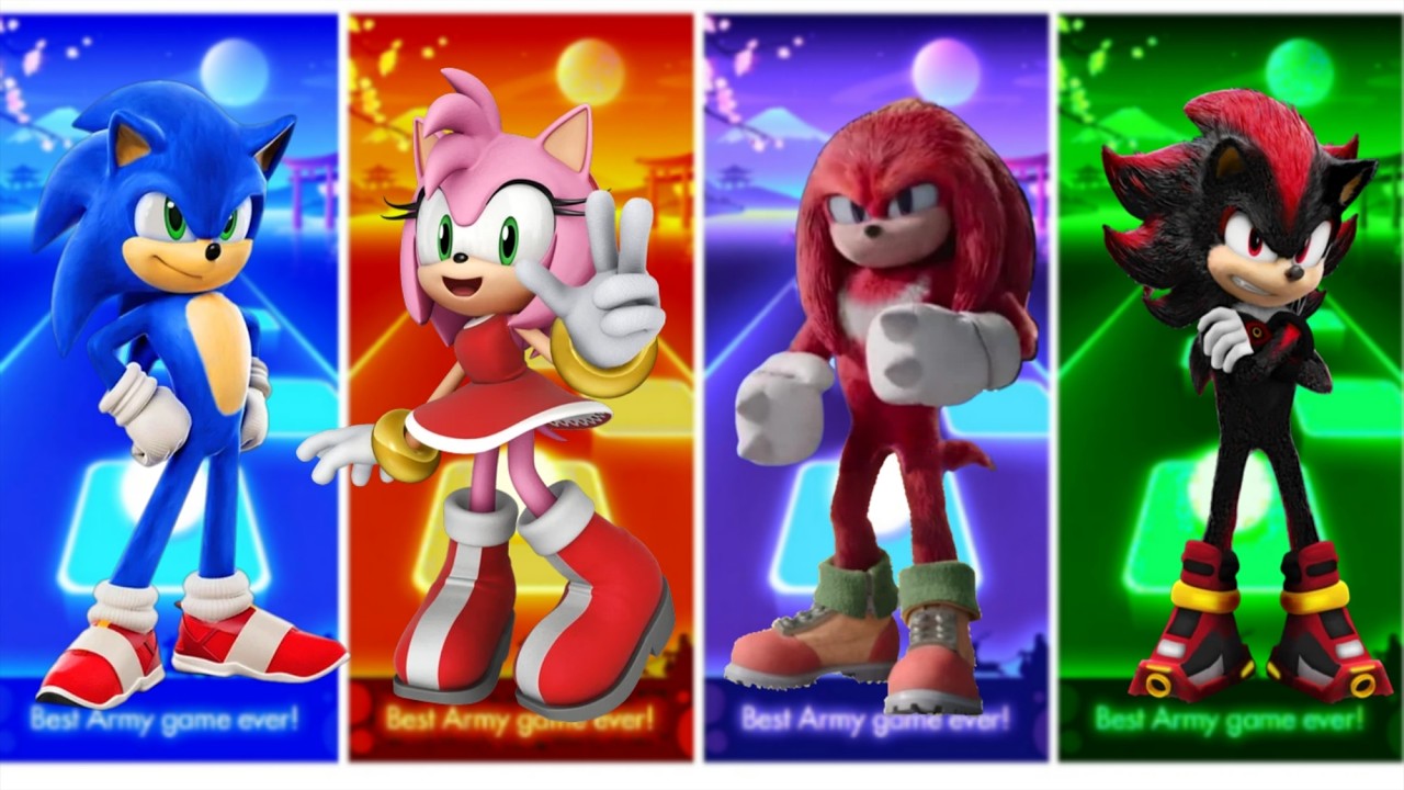 Sonic 🦔 Amu Rose 🔴 Knuckles 🔴 Shadow - Tiles hop