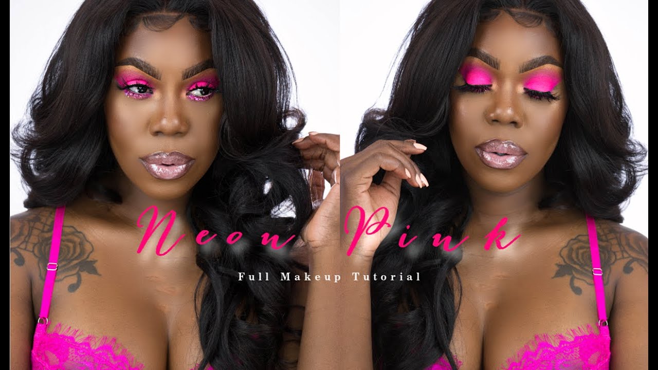 Tutorial| Neon Pink Eyeshadow w/ Chunky Glitter