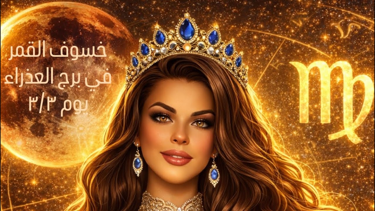 برج الأسد و خسوف القمر في برج العذراء يوم ٣/٣/٢٠٢٦ مع الملكة