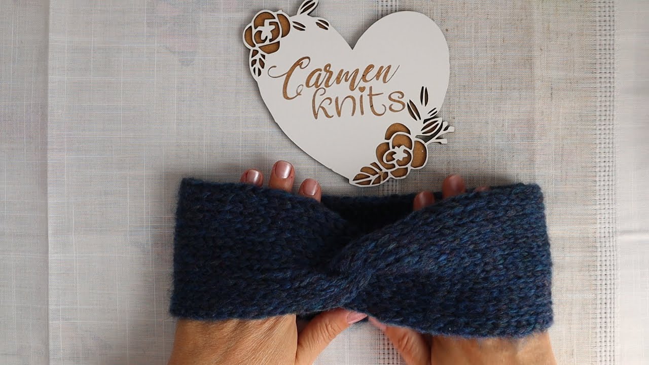 Bentita in punct tunisian (Tunisian knit stitch headband)