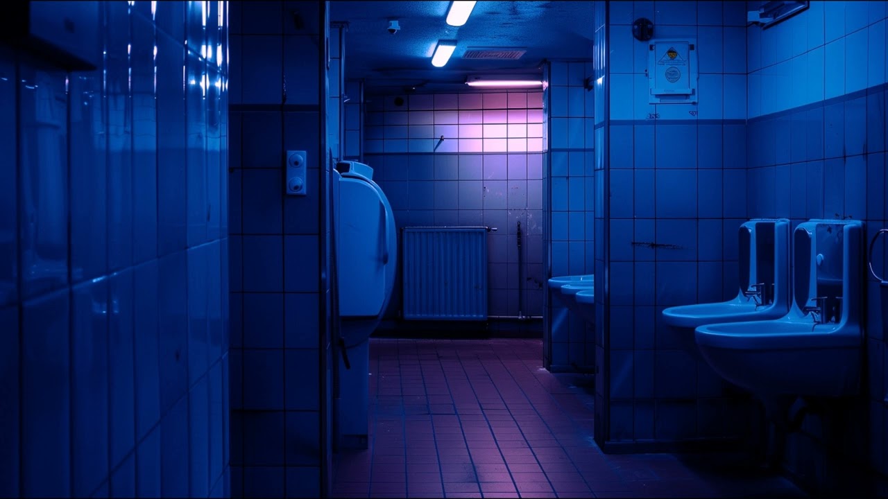 You are in a bathroom of a 90's club