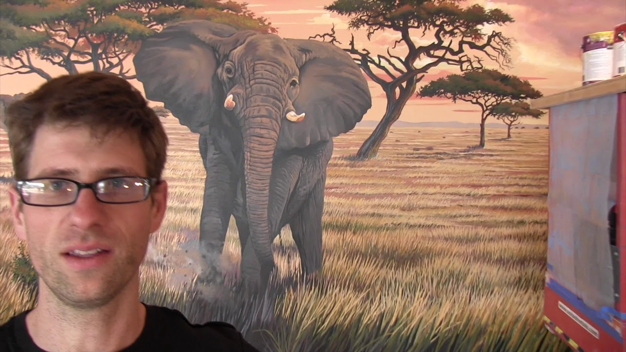Painting An African Safari Scene Mural