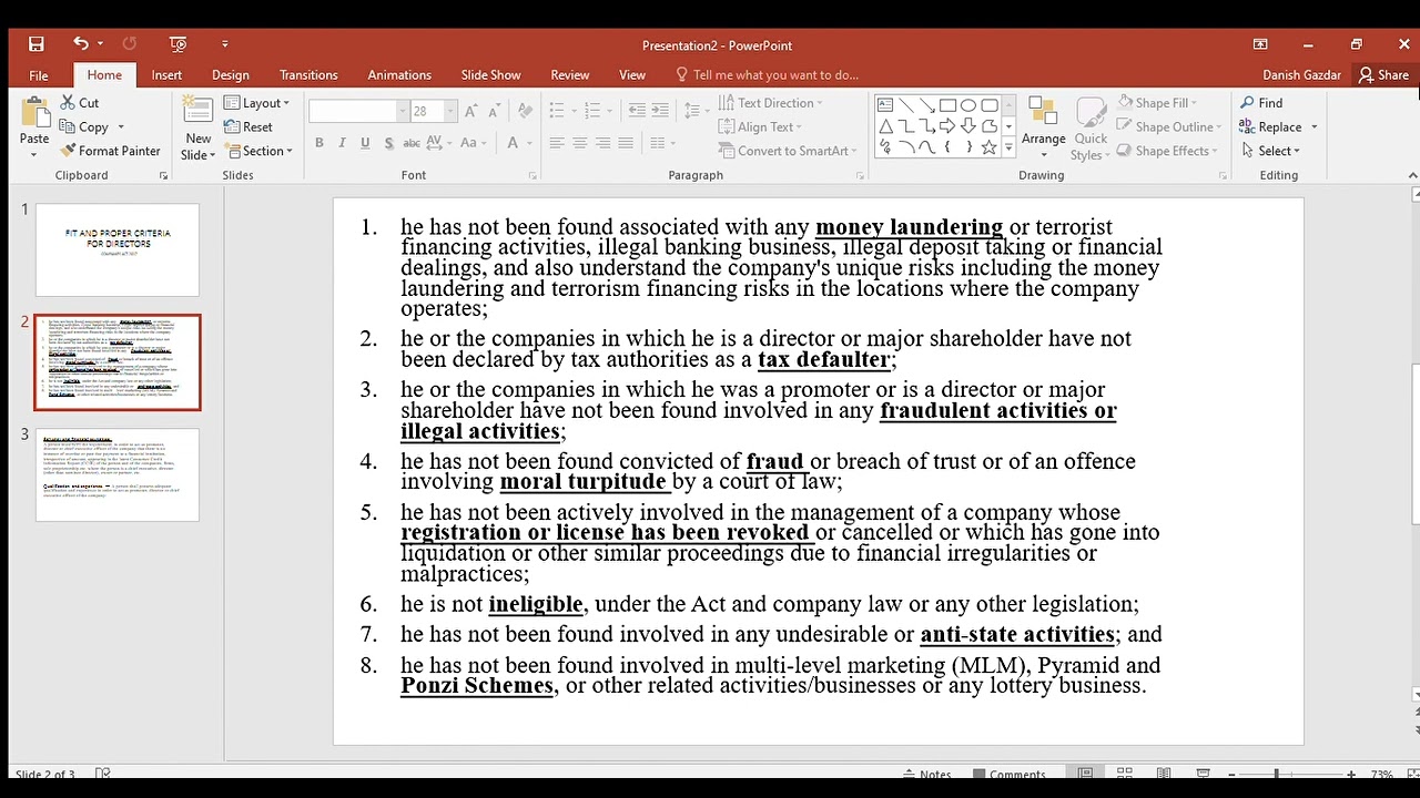 Fit and Proper Criteria for Directors - SECP