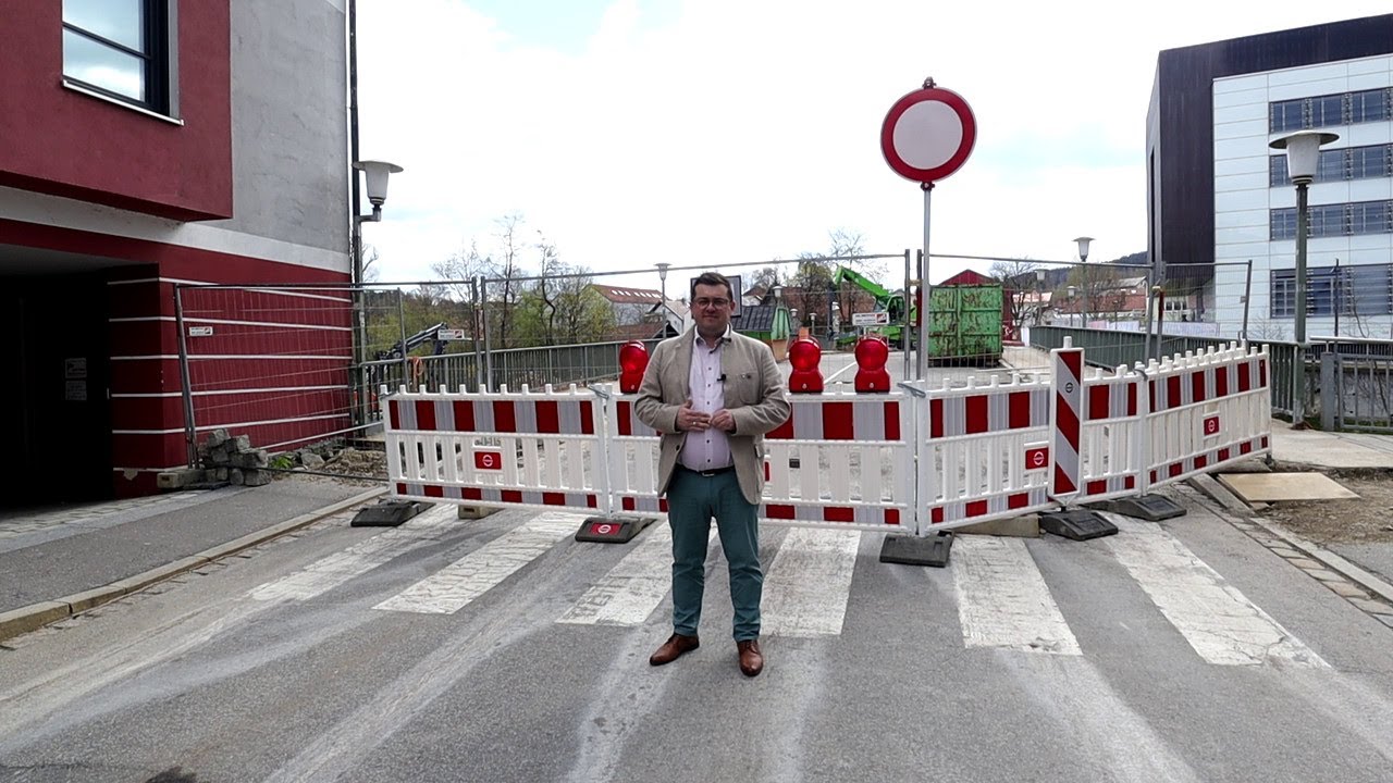Berichterstattung am Ort der aktuellen Baustelle Ludwigsbrücke in Regen