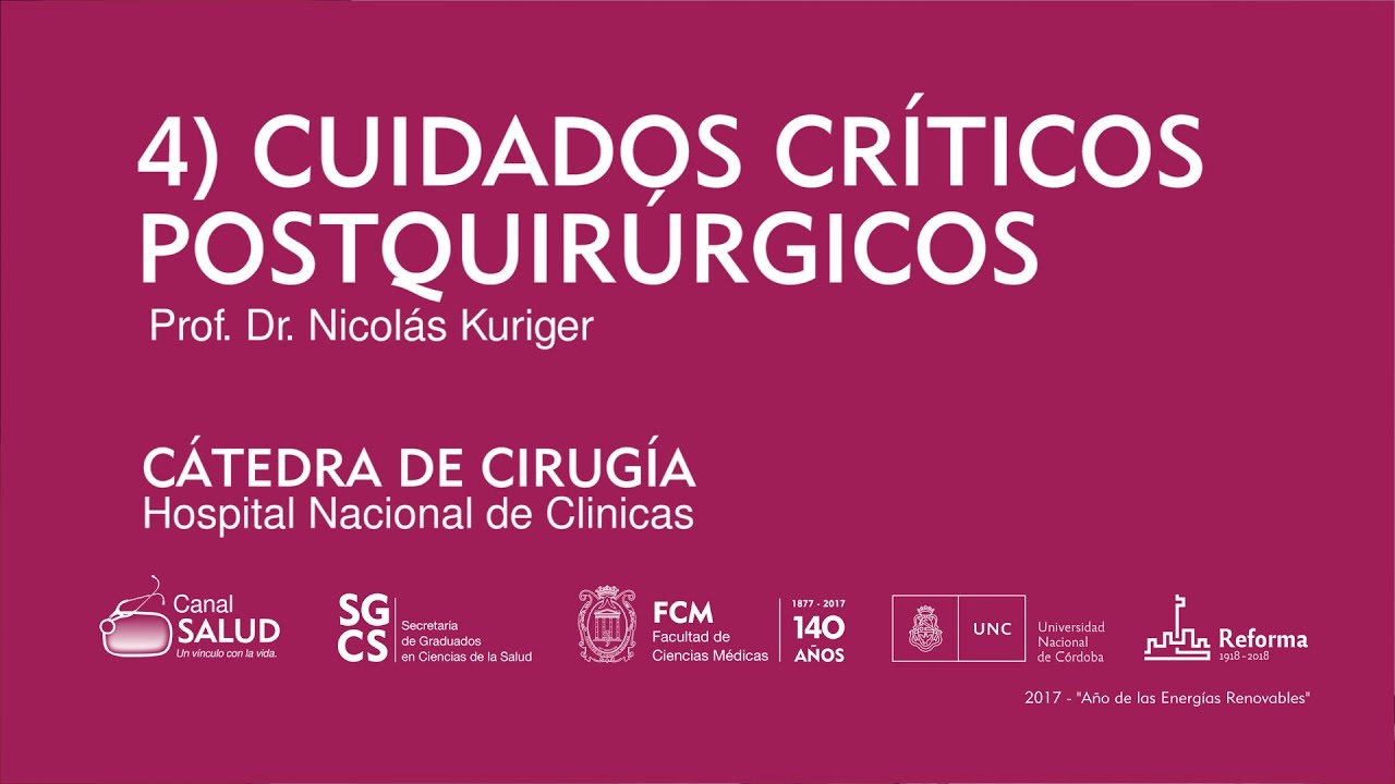 004 Cuidados críticos posquirúrgicos