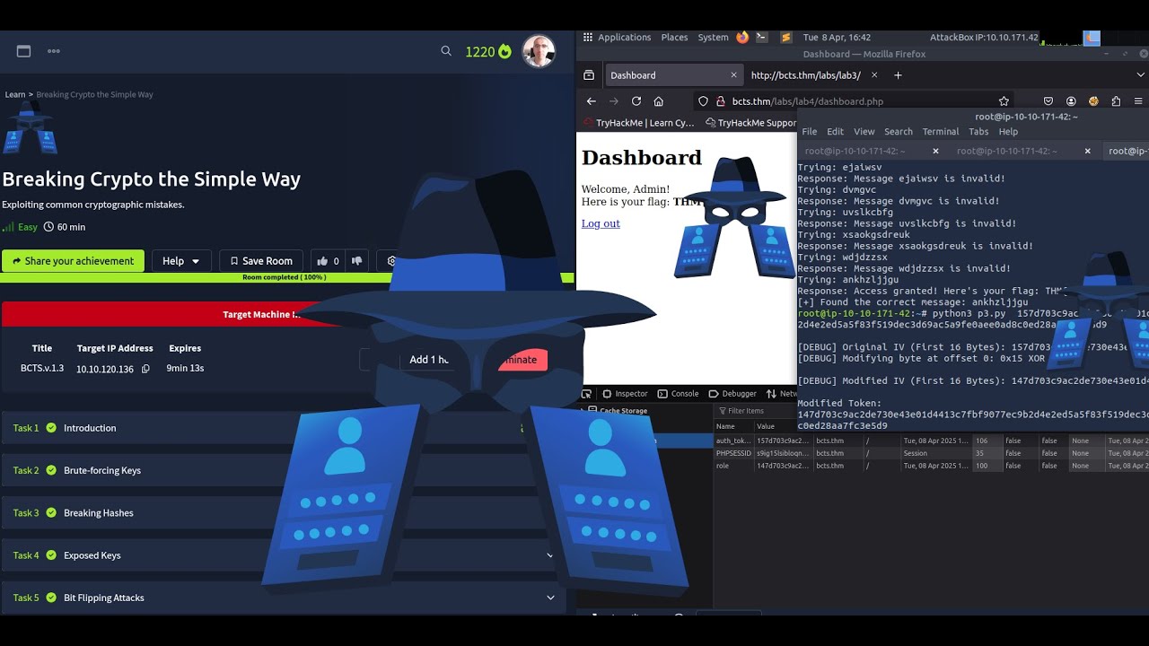 TryHackMe Breaking Crypto the Simple Way - Common Cryptographic Mistakes - Bit Flipping Attacks