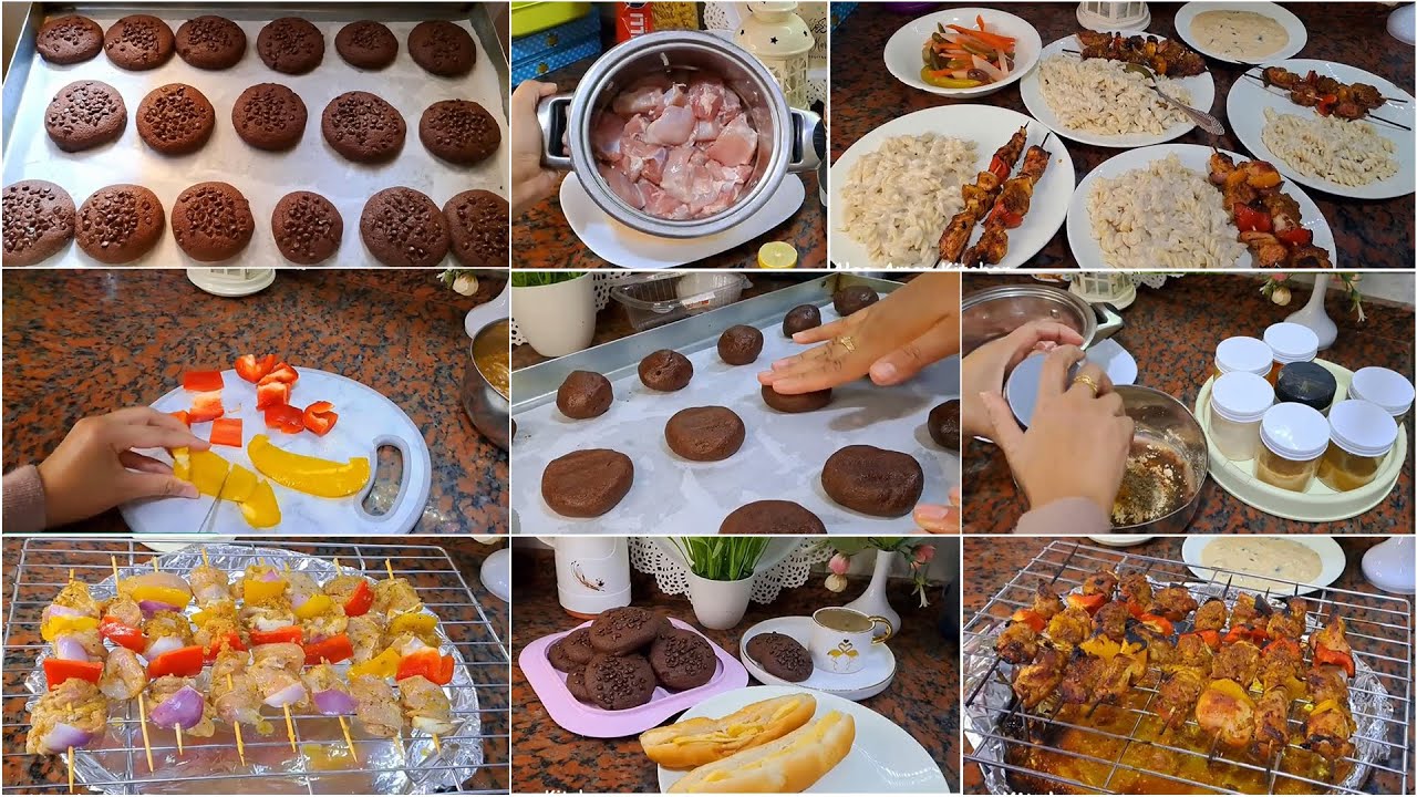 سهلى على نفسك👌وبلاش حيرة كل يوم🌼كوكيز المبتدئين🍪اسرع شيش طاووق🍖مكرونة وايت صوص🍝