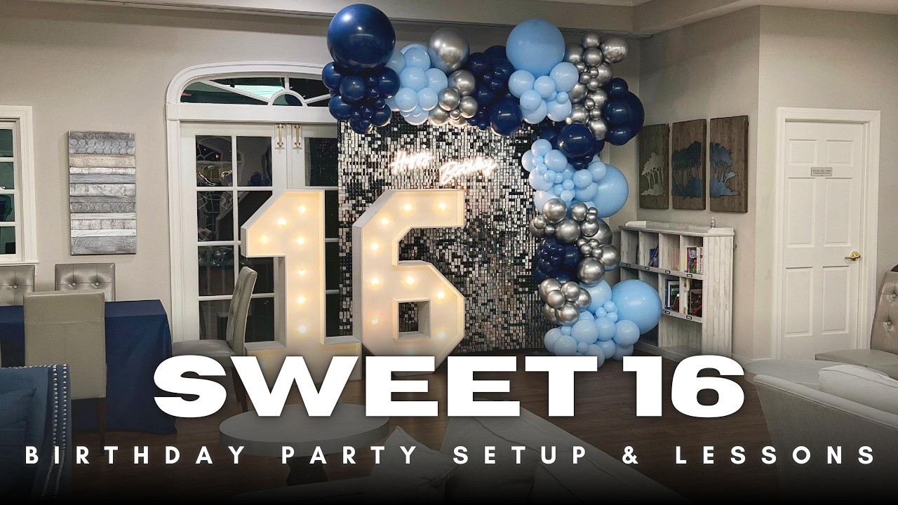 Setup With Me - Sweet 16 Birthday Party Balloon Backdrop