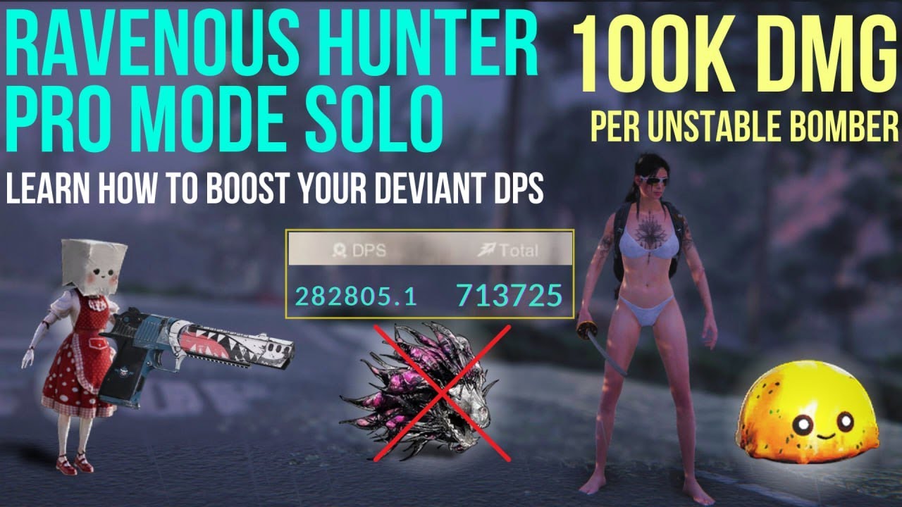 Ravenous Hunter Hard Server Pro Mode Solo | Best DE 50 Jaws Unstable Bomber Build |  Once Human Jaws