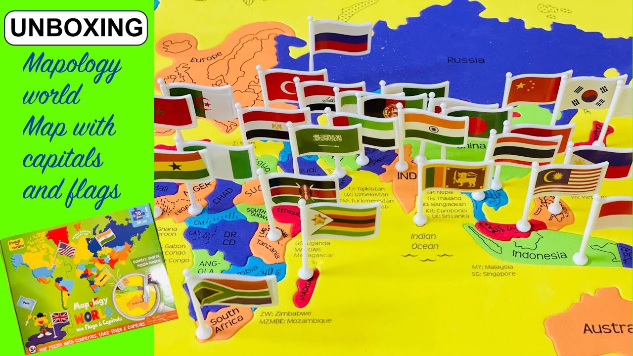 Unboxing World map puzzle game | mapology world map | jigsaw puzzle | world map learning for kids