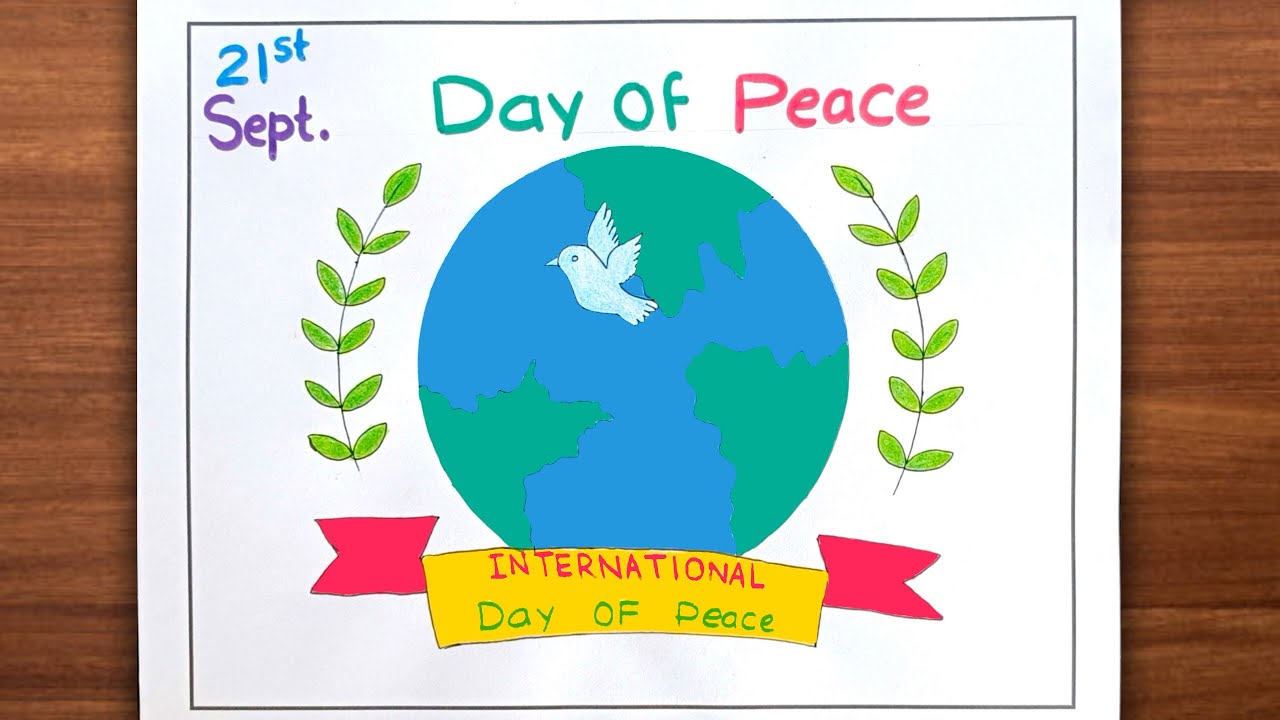 International Peace Day Poster Drawing | World Peace Day Drawing Easy step