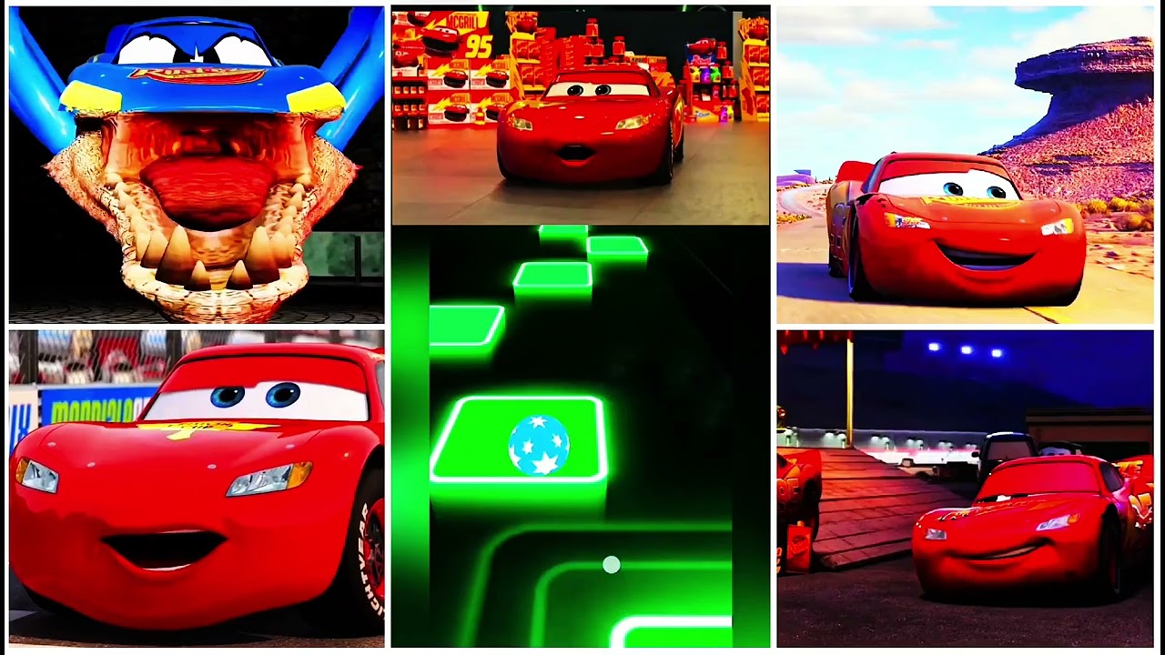 mix- lightning McQueen vs funny cars mix super star EDM Rush gameplay meme song cover 