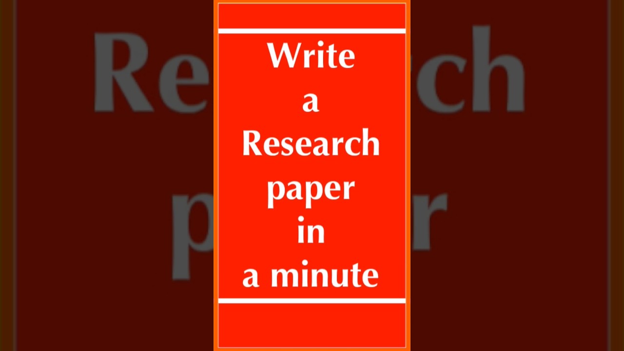 How to Write a Research Paper in 1 Minute Using ChatGPT | Fast & Easy Guide