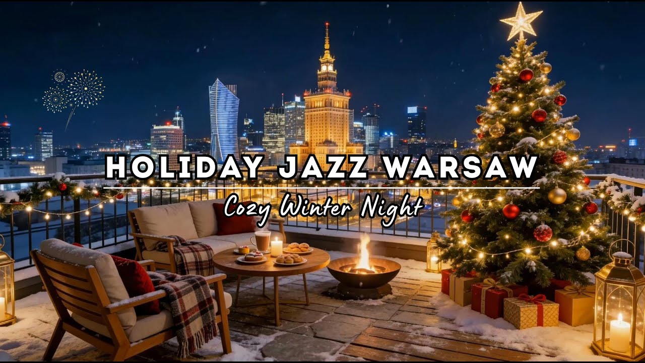 Праздничный Джаз в Варшаве: Уютная Зимняя Ночь с Камином на Крыше 🎄