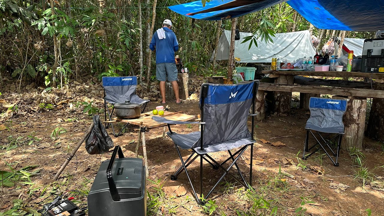 PESCARIA SEM CORTE DE CAIAQUE E UM PEIXE NA CHAPA NO ACAMPAMENTO