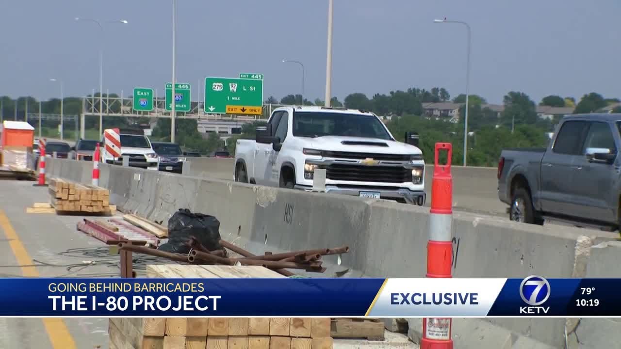 Going behind barricades on Omaha's I-80 project as drivers face daily delays